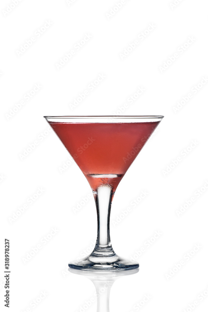 alcoholic cocktail in a glass on a white background