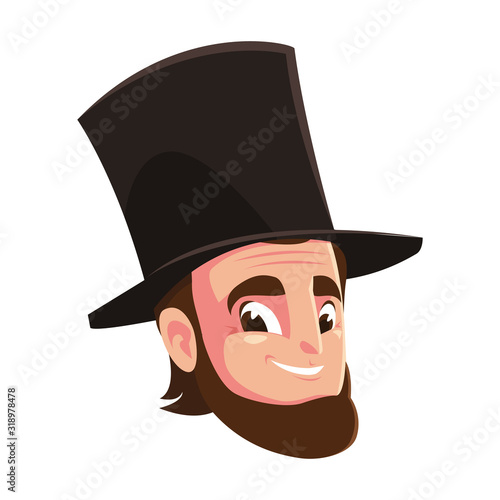 president abraham lincoln on white background