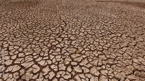 A dry lake bed with the natural surface of broken clay, deadly fields, concepts, concepts, symbols, ecology, natural disasters