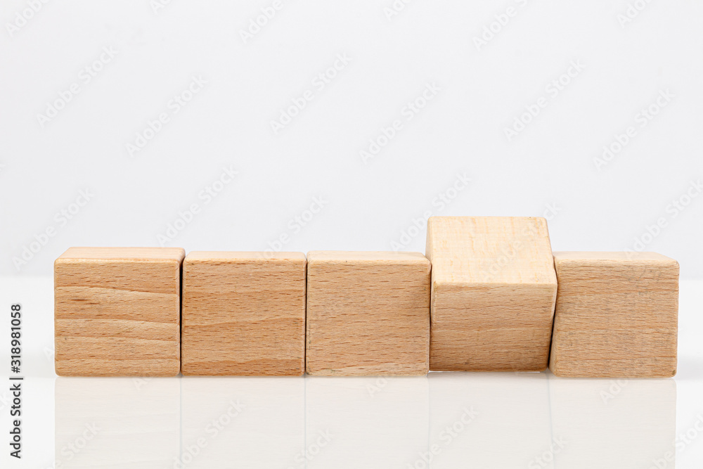 Wooden cubes on a white background Wooden cubes on a white background
