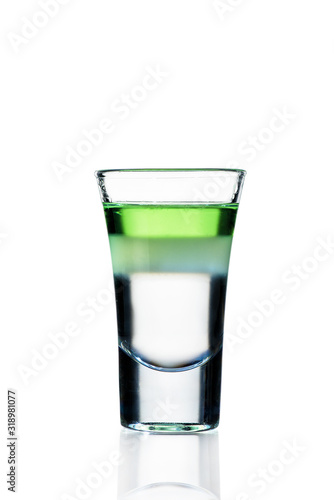 alcoholic cocktail in a glass on a white background