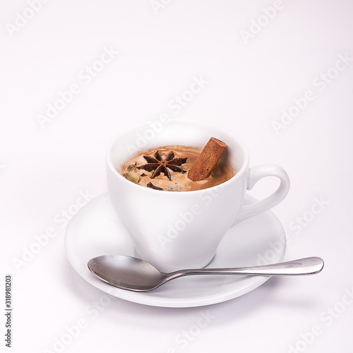 coffee drink in a white cup