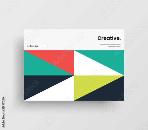 Creative business presentation vector A4 horizontal orientation front page mock up. Modern corporate report cover abstract geometric illustration design layout. Company identity brochure template. Free Download Creative business presentation vector A4 horizontal orientation front page mock up. Modern corporate report cover abstract geometric illustration design layout. Company identity brochure template. - GFXLoad