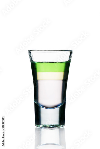 alcoholic cocktail in a glass on a white background