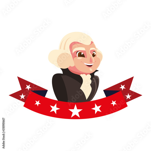 president george washington on white background