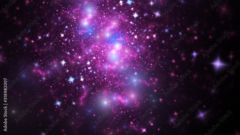 Shiny pink particles. Abstract holiday background. Fantastic light effect. Digital fractal art. 3d rendering. Shiny pink particles. Abstract holiday background. Fantastic light effect. Digital fractal art. 3d rendering.