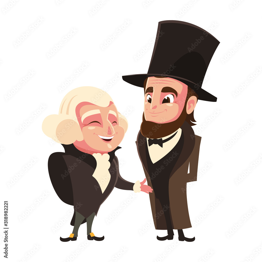 cartoon of presidents george washington and abraham lincoln, president day cartoon of presidents george washington and abraham lincoln, president day