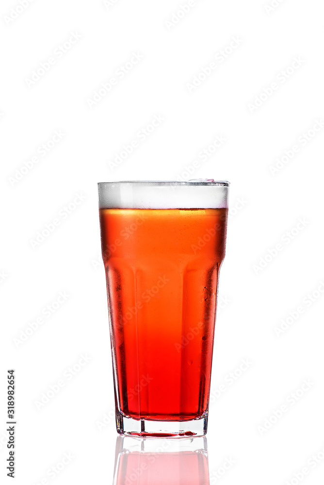 glass of beer on a white background glass of beer on a white background