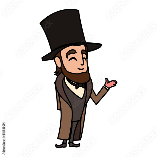 president abraham lincoln on white background