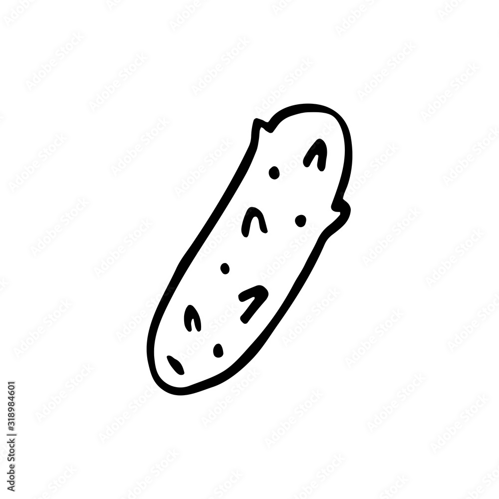 Cucumber vegetable cute kitchen element vector doodle hand drawn illustration, sticker, icon. Monochrome black design. Isolated on white background. Kitchen staff design element. Line art. Cucumber vegetable cute kitchen element vector doodle hand drawn illustration, sticker, icon. Monochrome black design. Isolated on white background. Kitchen staff design element. Line art.