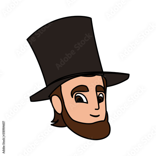 president abraham lincoln on white background