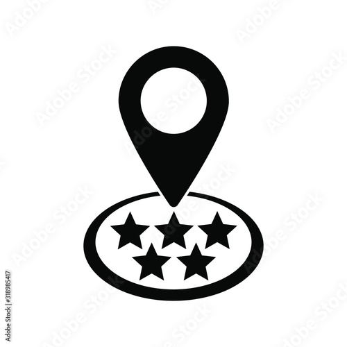 pin sign. location Rating. Five stars. 