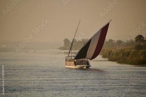 sail boat on a river