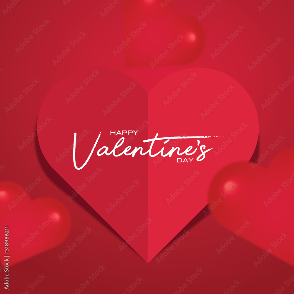 Valentine's Day Background, Heart Shape Vector