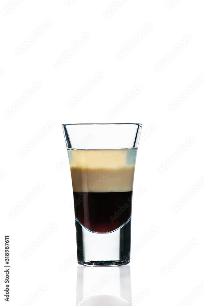 alcoholic cocktail in a glass on a white background alcoholic cocktail in a glass on a white background