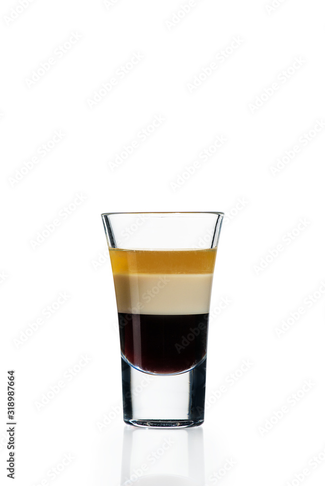 alcoholic cocktail in a glass on a white background alcoholic cocktail in a glass on a white background