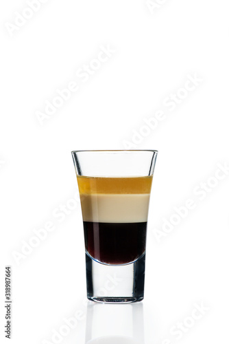 alcoholic cocktail in a glass on a white background