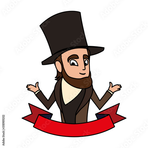 president abraham lincoln on white background