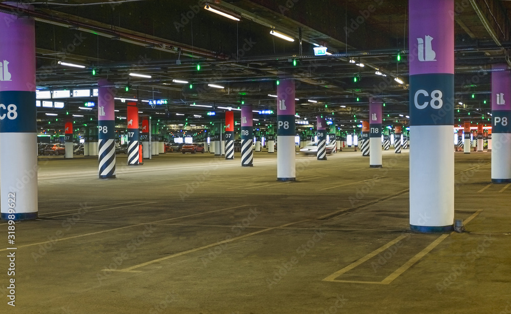 custom made wallpaper toronto digitalUnderground parking in a large shopping mall or office building. Horizontal orientation.