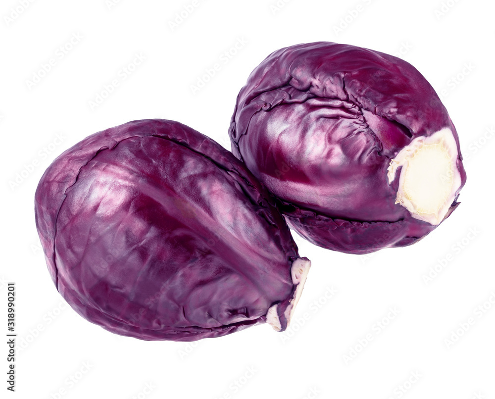 Purple cabbage isolated on white background Purple cabbage isolated on white background