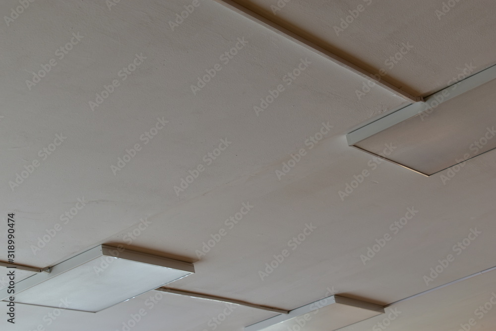 Yellow Euro ceiling with built-in lights Yellow Euro ceiling with built-in lights
