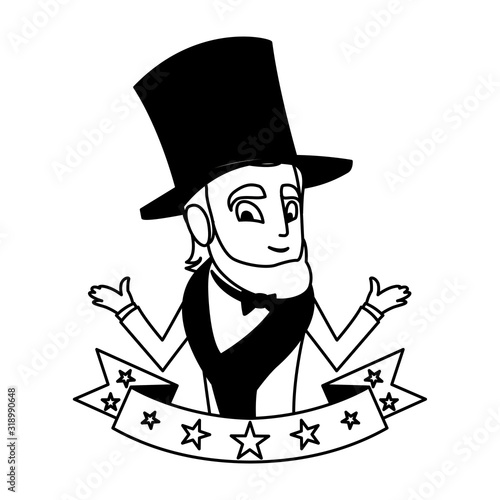 president abraham lincoln on white background