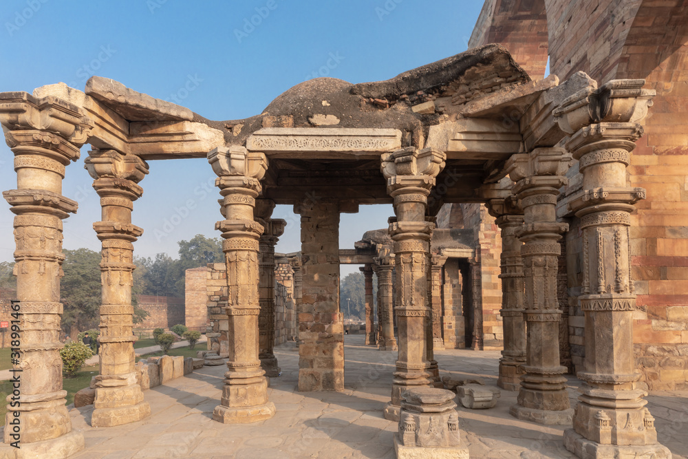 Ruins of Qutb complex, a UNESCO world heritage site in New Delhi, India