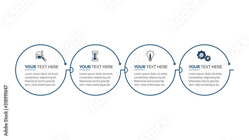 Business Infographic template. Thin line design. Business data visualization. Process chart. Abstract elements of graph, diagram with steps, options, parts or processes. Vector business template.