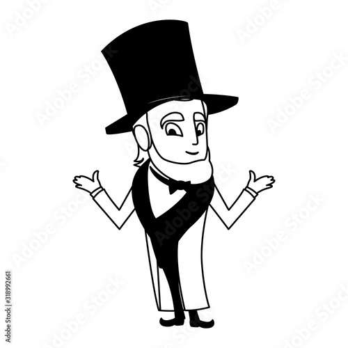 president abraham lincoln on white background