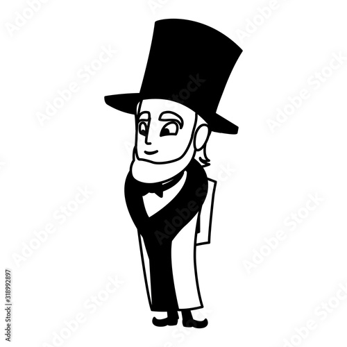 president abraham lincoln on white background