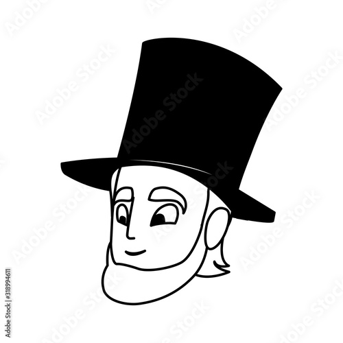 president abraham lincoln on white background