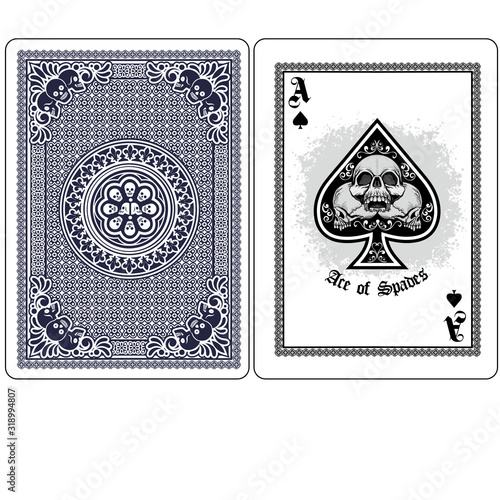 ace of spades with skull