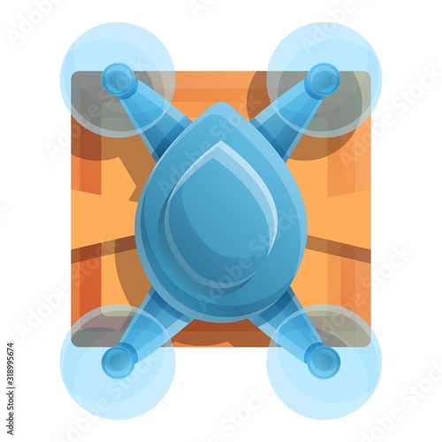Online drone delivery icon. Cartoon of online drone delivery vector icon for web design isolated on white background