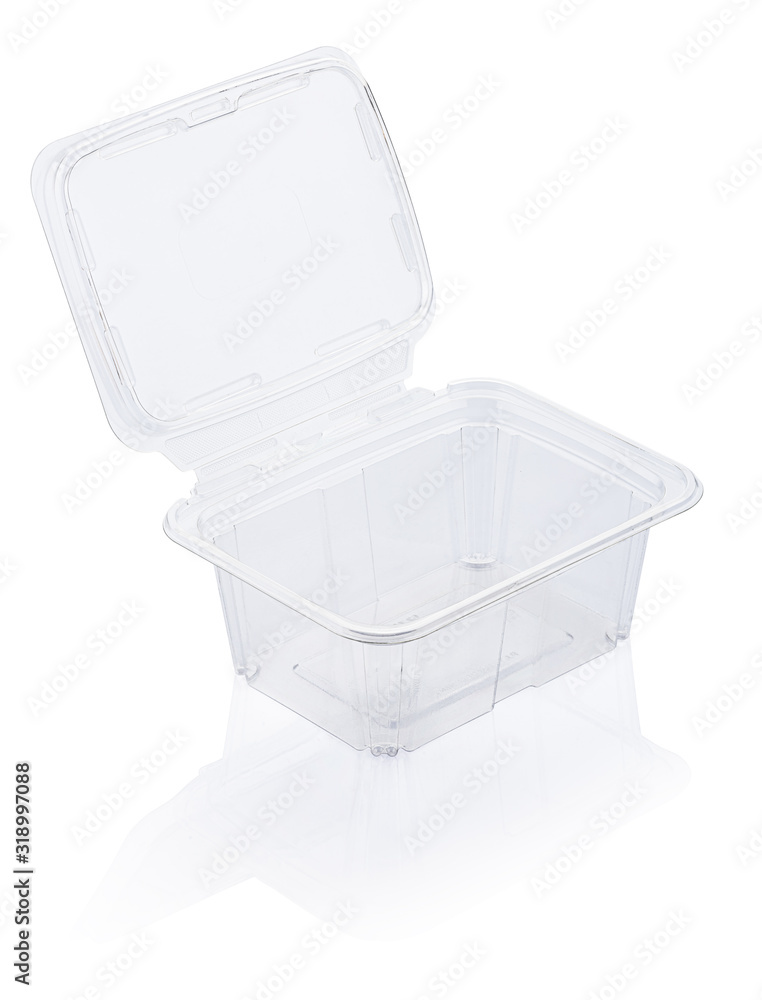 Empty transparent plastic food container i Empty transparent plastic food container i