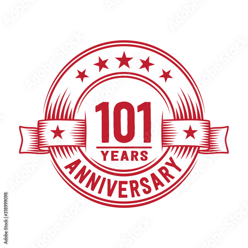 101 years logo design template. 101st anniversary vector and illustration.