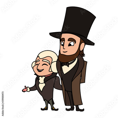 cartoon of presidents george washington and abraham lincoln, president day