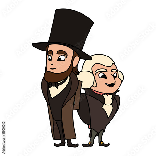 cartoon of presidents george washington and abraham lincoln, president day