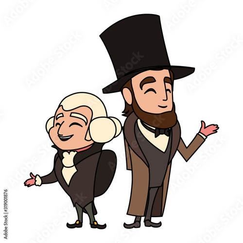cartoon of presidents george washington and abraham lincoln, president day