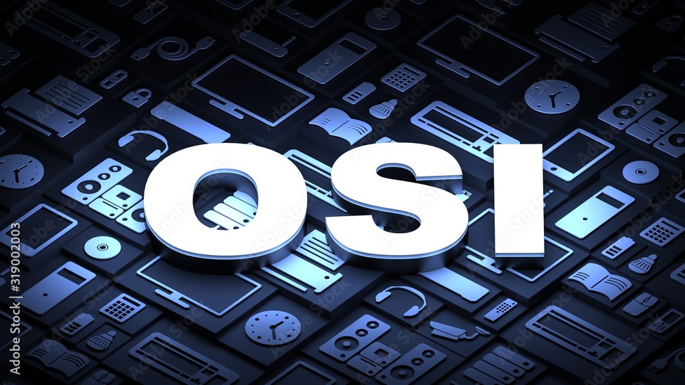 OSI - Open Systems Interconnection model - obrazy, fototapety, plakaty 