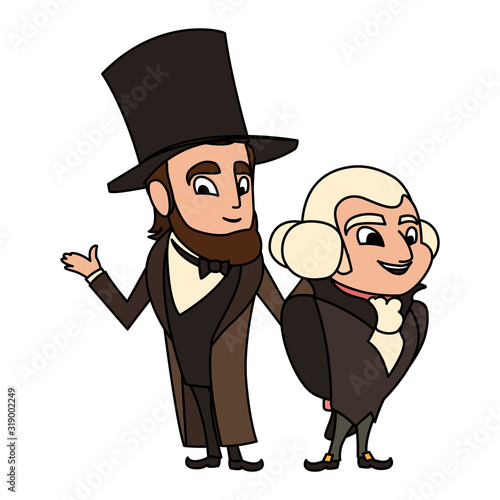 cartoon of presidents george washington and abraham lincoln, president day
