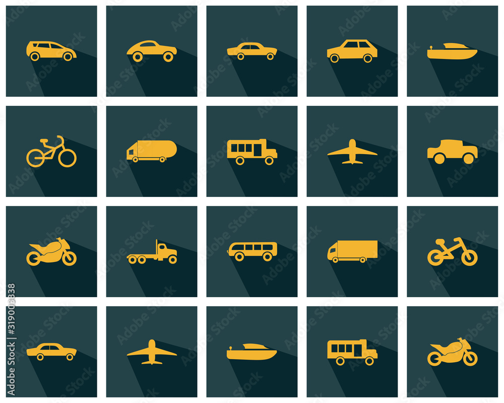 Vehicle icons set - Set of transportation icons vector