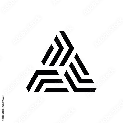 Abstract triangle shape logo on white background