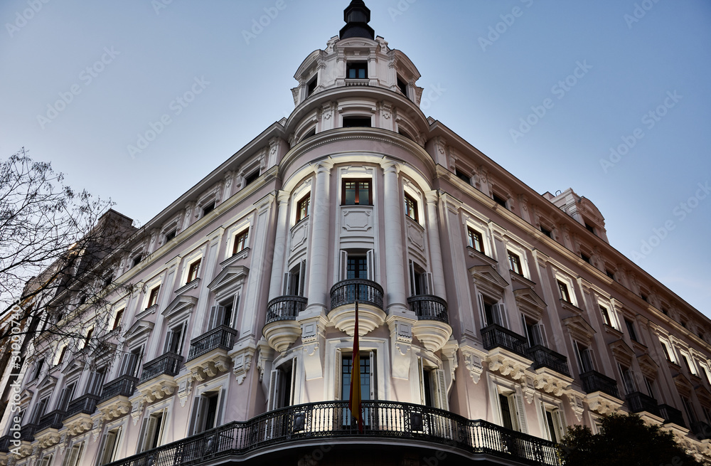 The CNMC building on the Gran Vía in Madrid. Spain