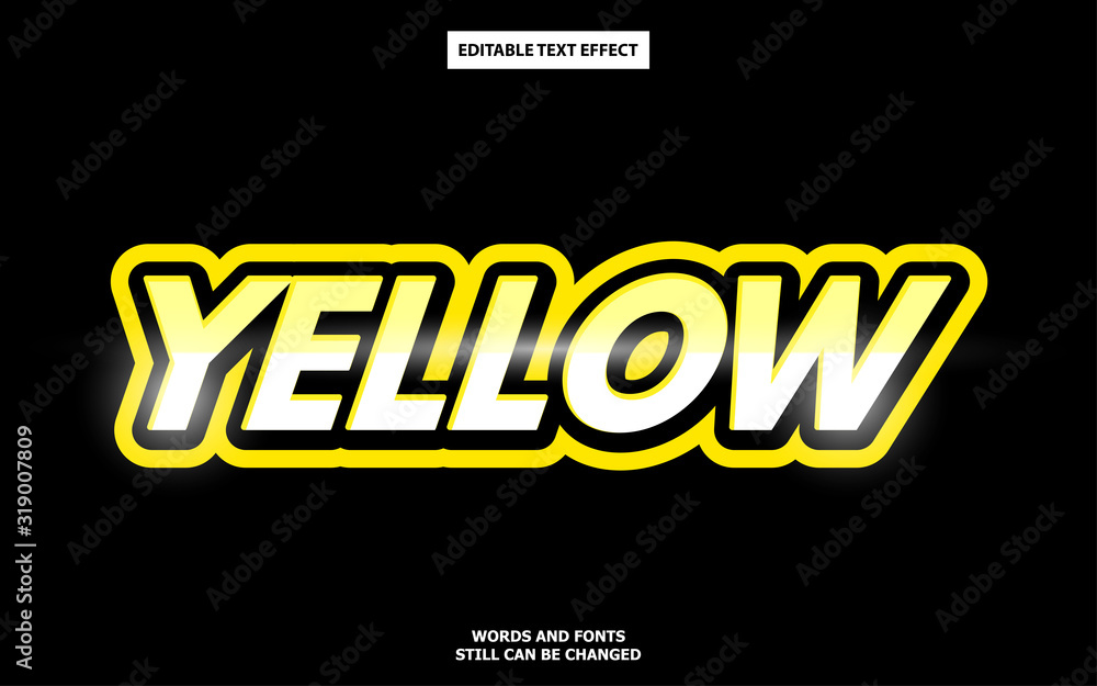 Yellow editable text effect