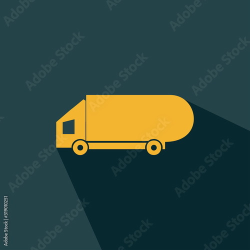 Oil truck icon vector - Flat