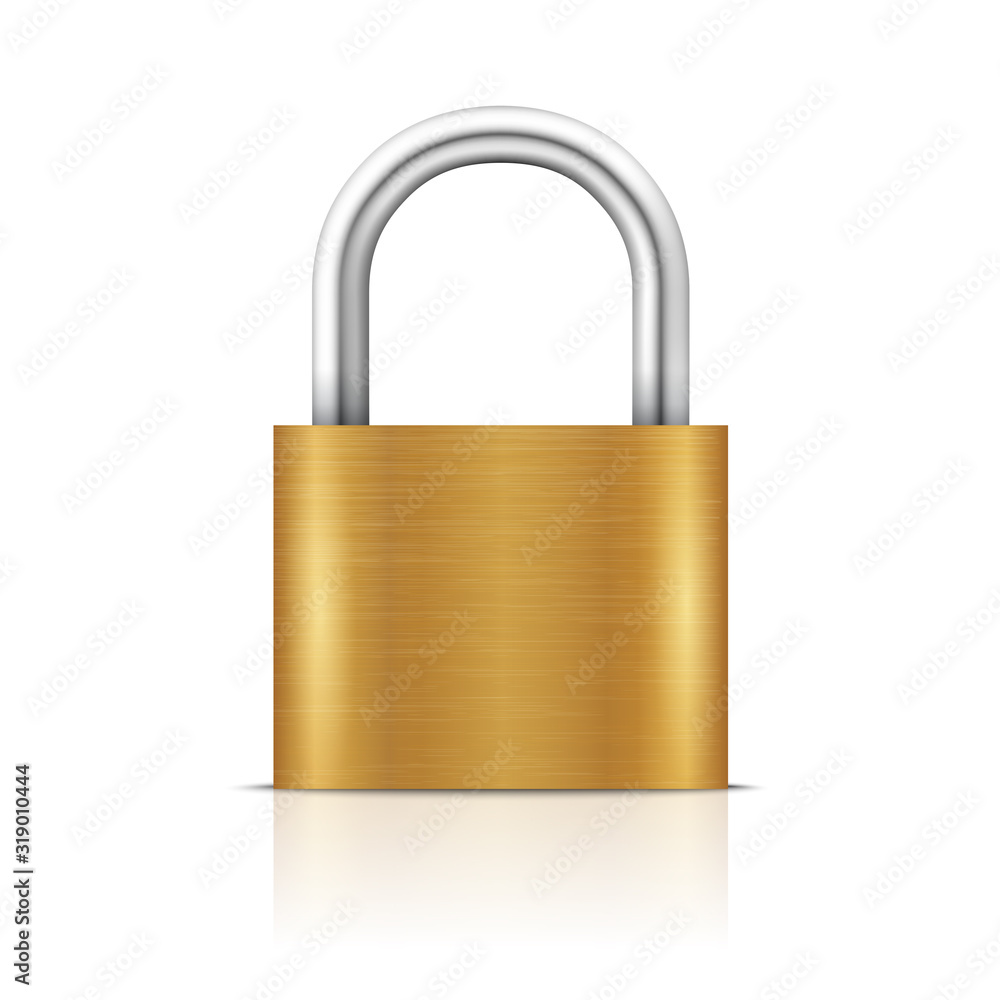 Padlock Illustration. Closed lock security icon isolated on white Padlock Illustration. Closed lock security icon isolated on white