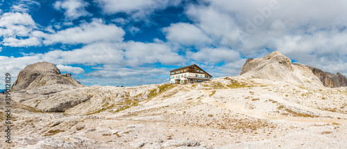 Rosetta, Cima Vezzana and Rifugio Rosetta in Dolomites, Italy