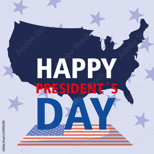 label happy president day, greeting card, United States of America celebration