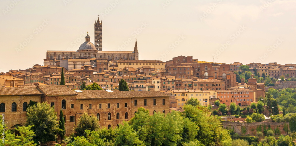 The medieval Italian city of Siena in Tuscany