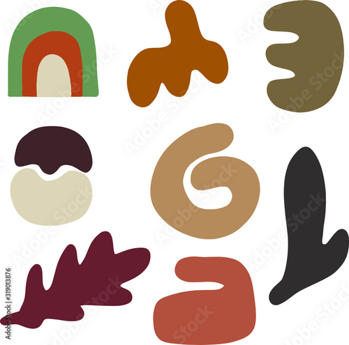 abstract elements terra cotta earthy tones,vector isolated